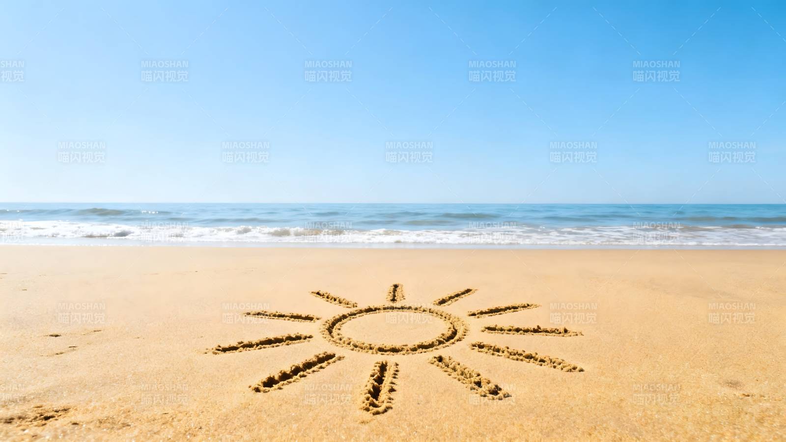 沙滩上的太阳图案图片