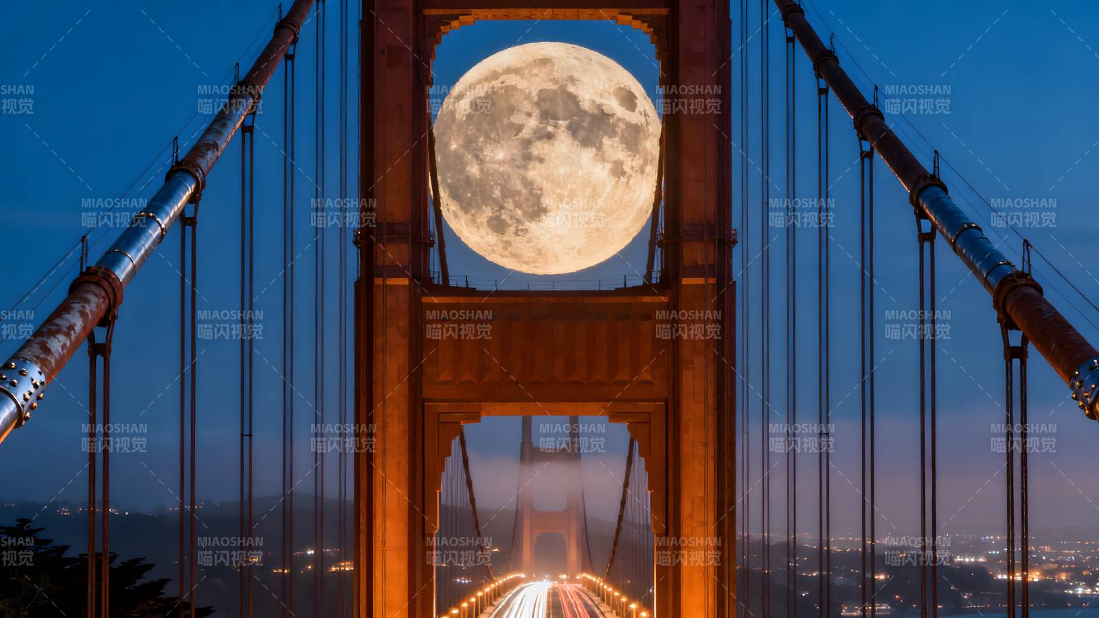 月升金门桥图片