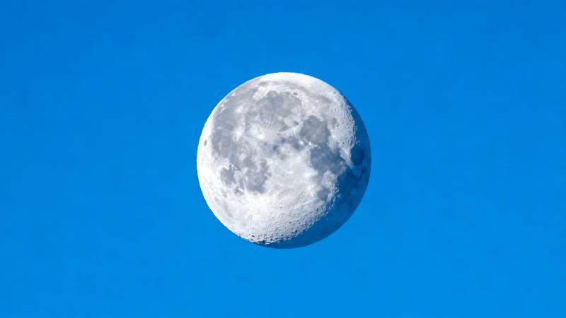 明月高悬夜空图片