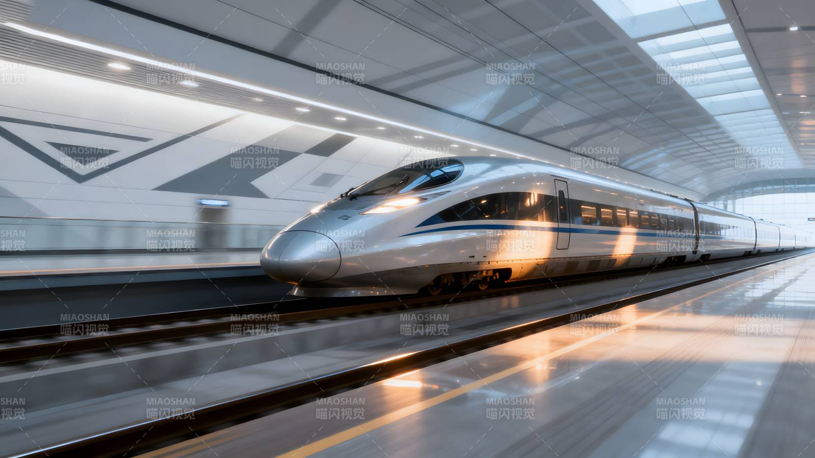 高速列车进站图片