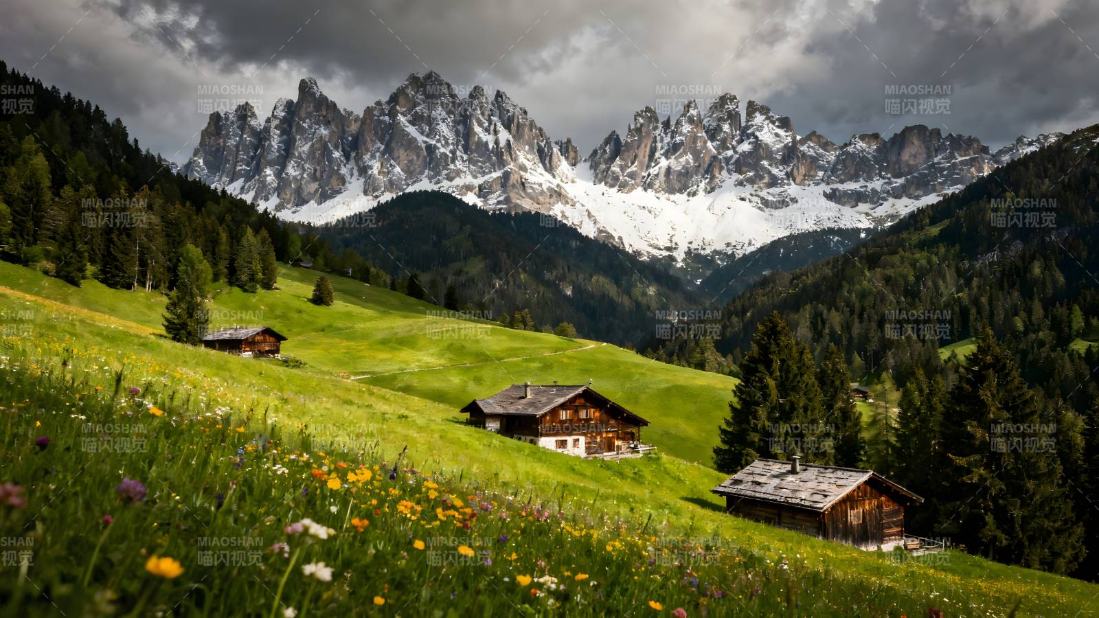 阿尔卑斯山间小屋图片