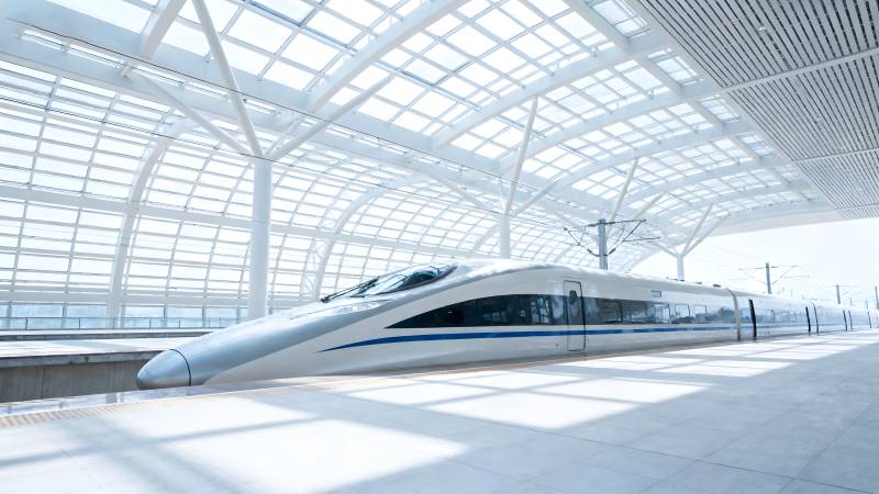 高速列车进站图片