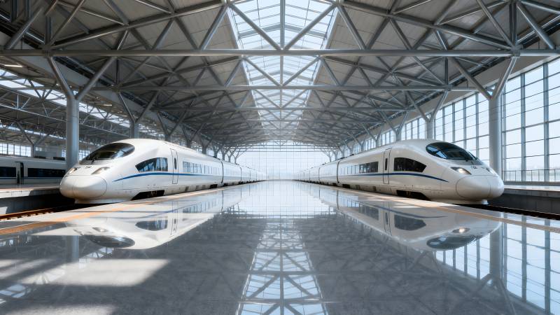 现代高铁站内景图片