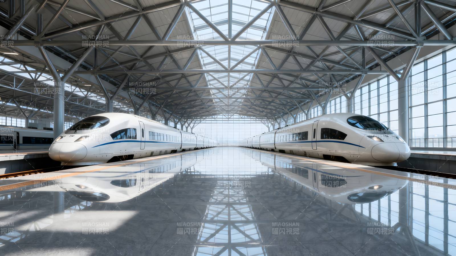 现代高铁站内景图片