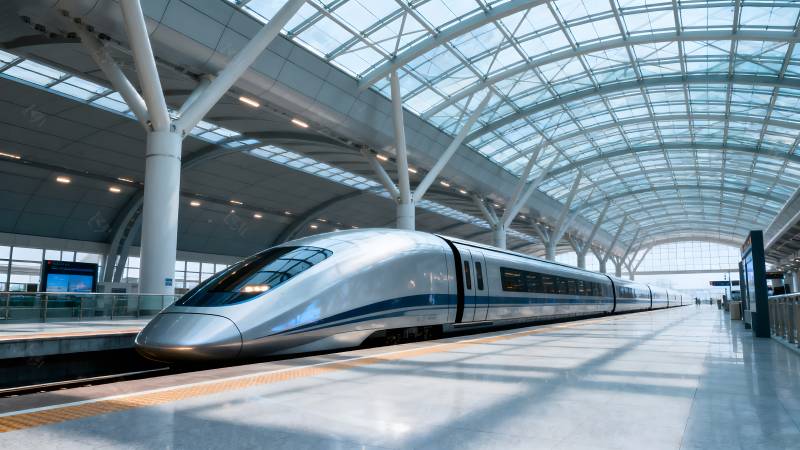 高速列车进站图片