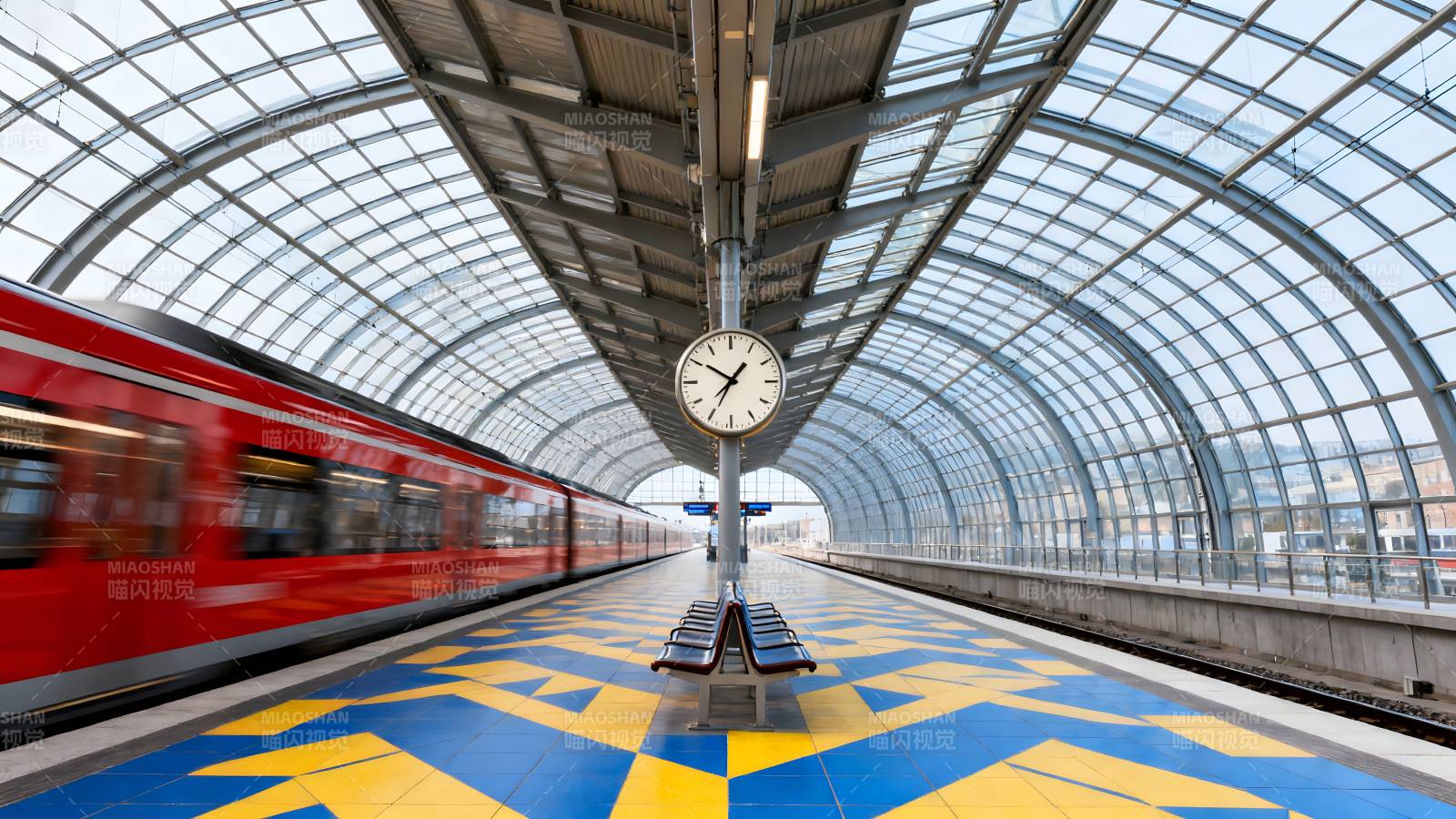 现代车站钟表图片