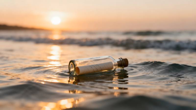 瓶中信 海浪轻拂图片