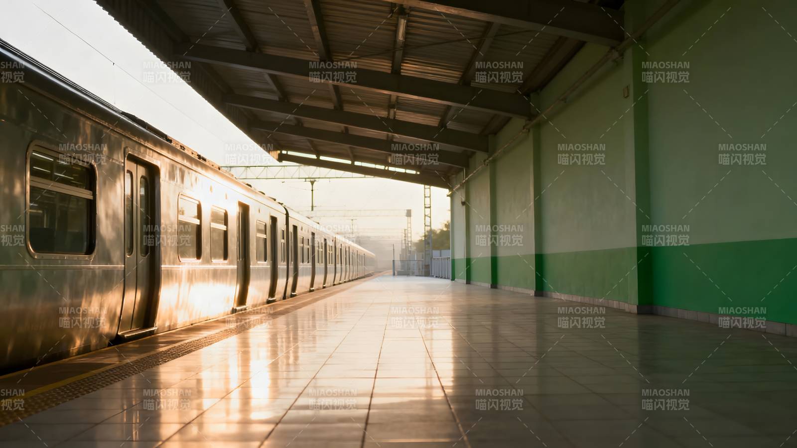 晨光中的站台图片