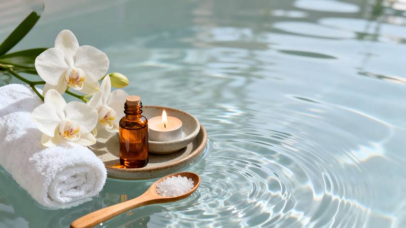 池畔静谧疗愈时光图片