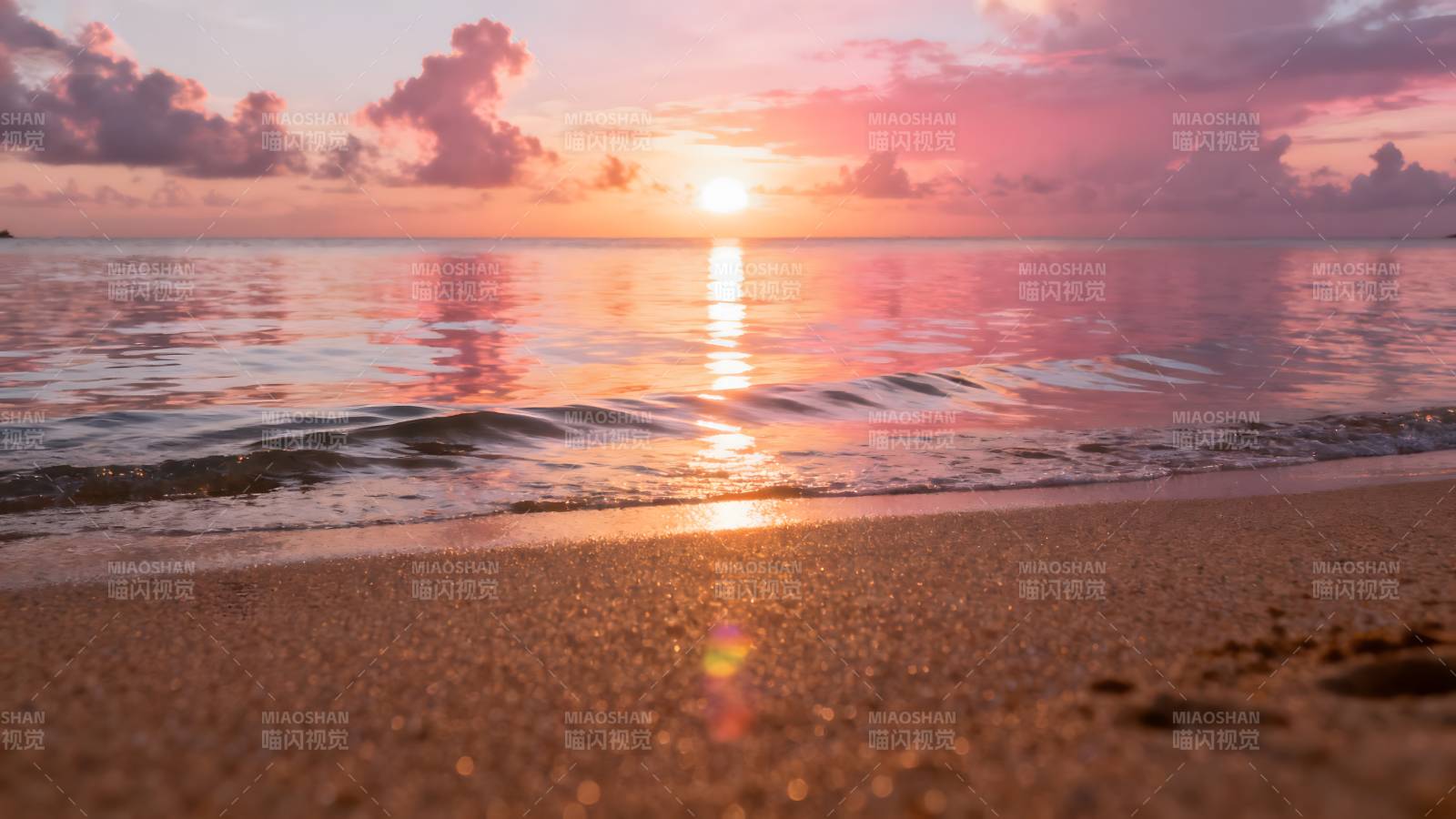 夕阳海滩美景图片