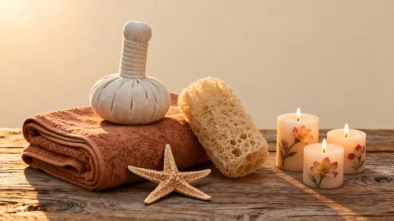 温泉疗养静物图片