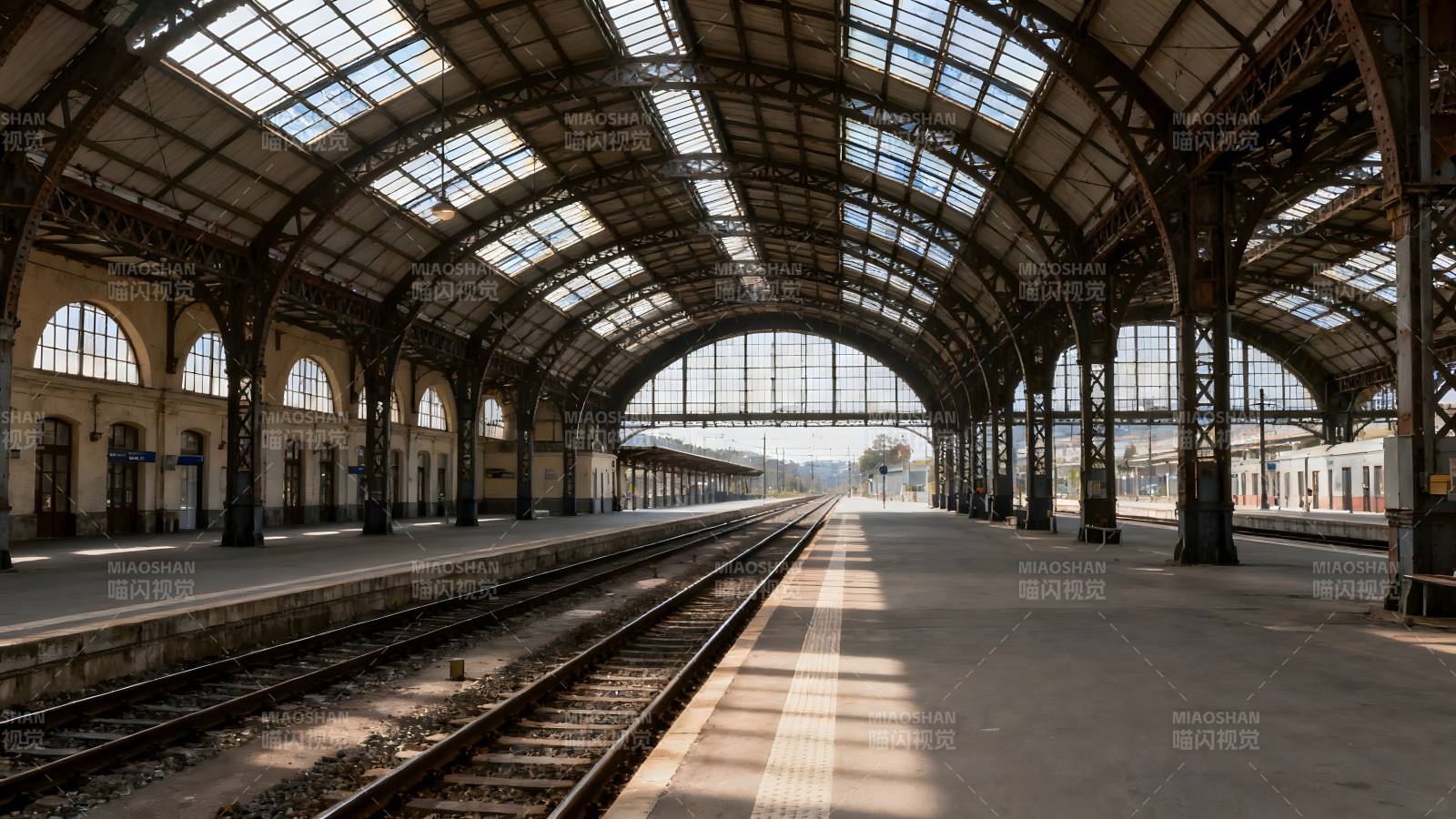 空旷的车站站台图片