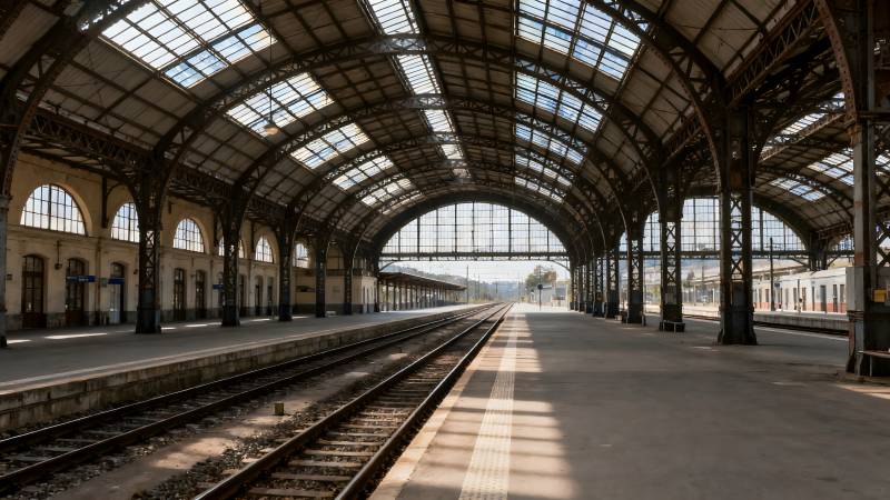 空旷的车站站台图片