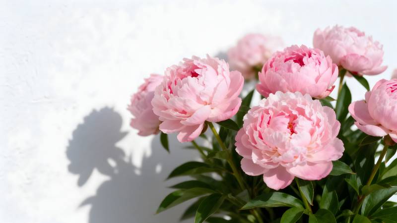 粉嫩牡丹绽放图片