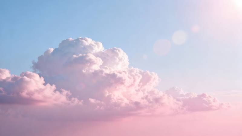 粉云映蓝天图片