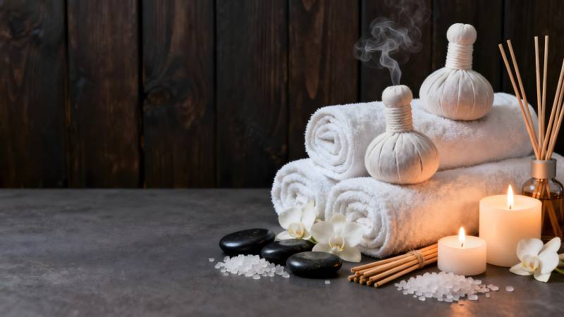 温泉疗养静谧时光图片