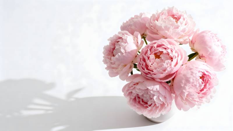 粉红牡丹静谧绽放图片