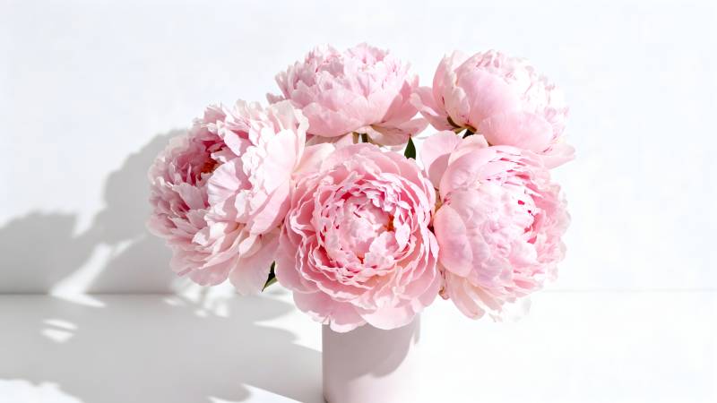 粉嫩牡丹花束图片