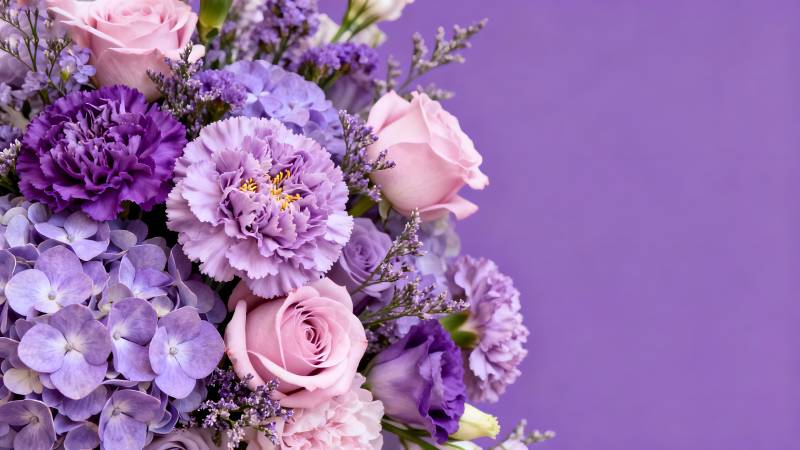 紫罗兰花束图片