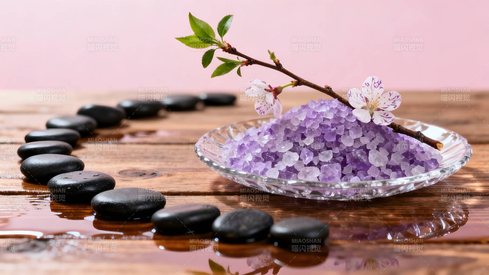 紫盐与石疗静谧图片