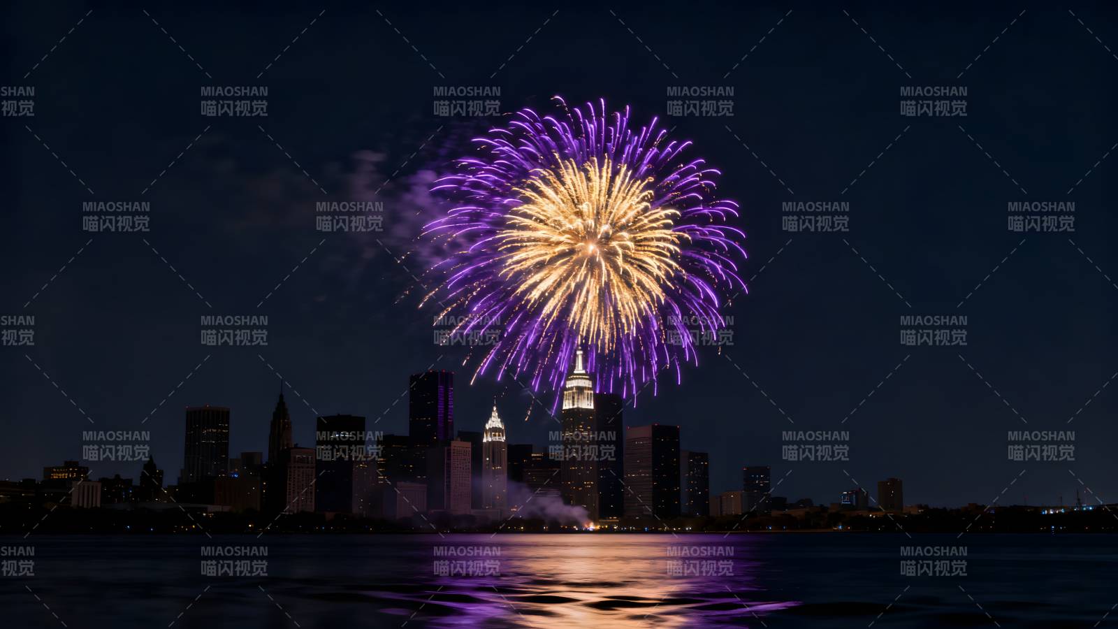 夜空烟花绽放图片