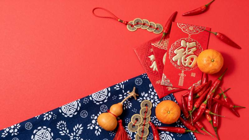 新春吉祥物摆拍图片