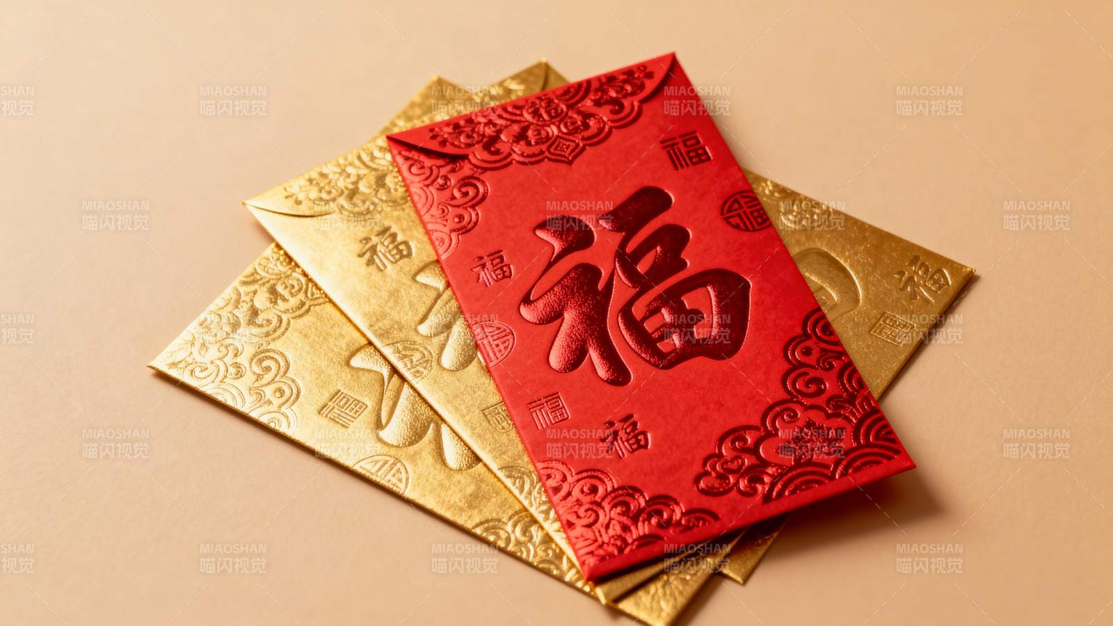 红包福字迎新春图片