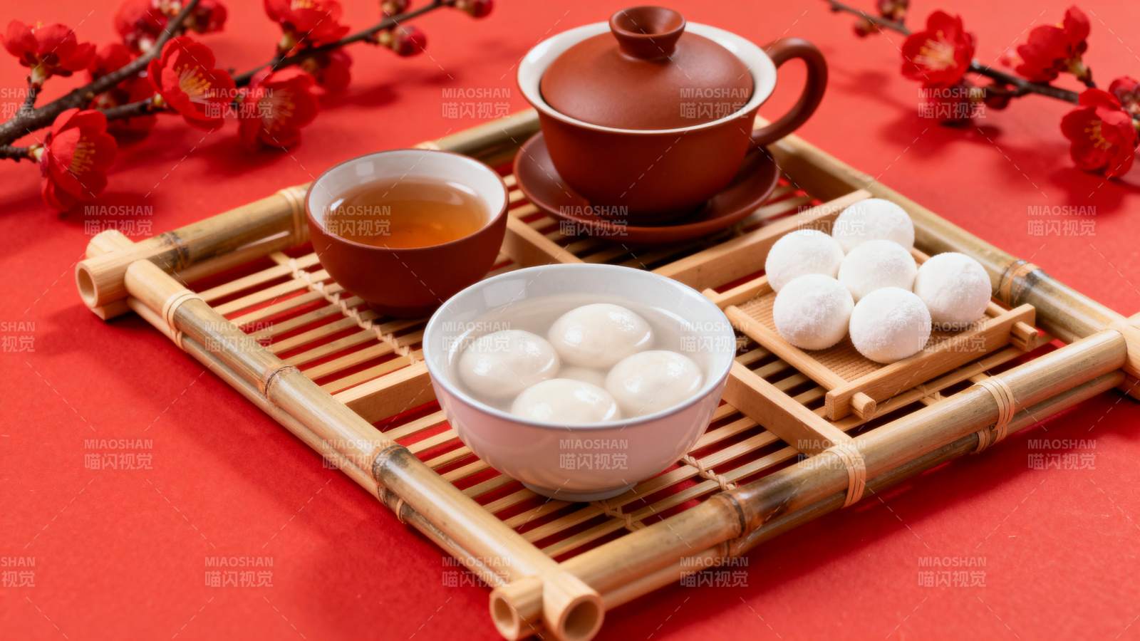 元宵茶点雅致摆盘图片