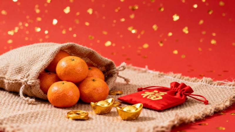 新春福满金桔香图片