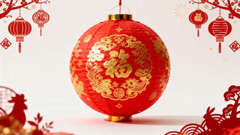 红灯笼迎新春图片