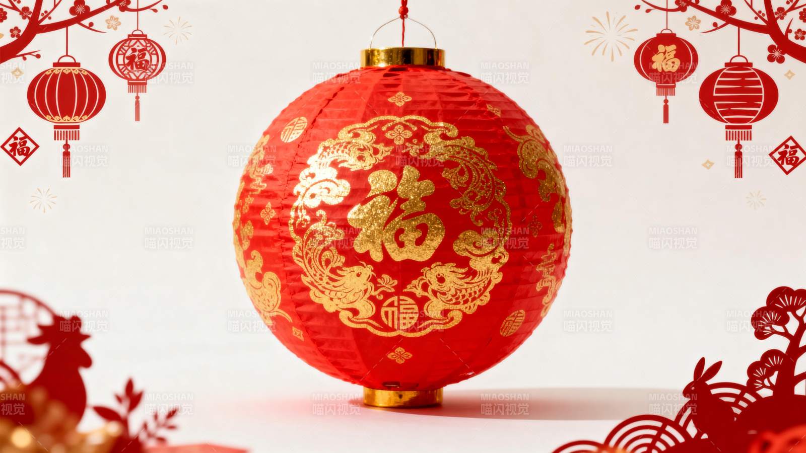 红灯笼迎新春图片