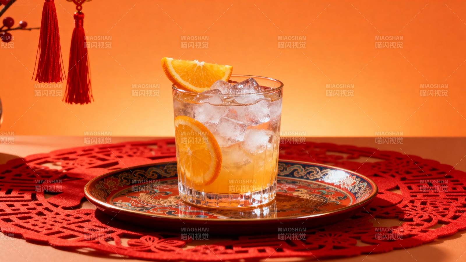 橙香冰饮 暖色相伴图片