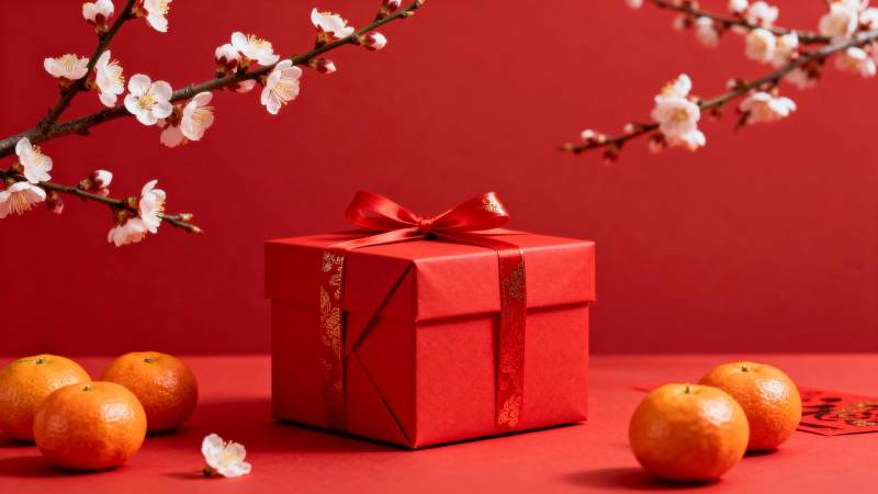 新春礼盒与金桔图片