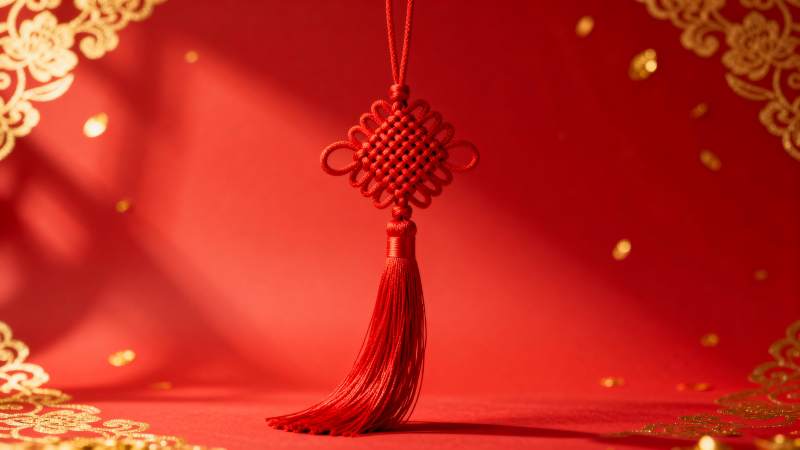 红绳结饰迎新春图片