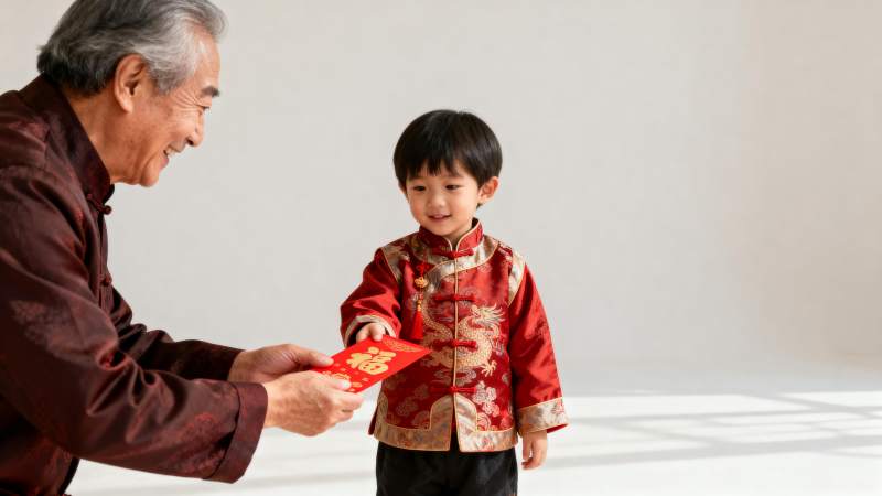 爷爷给孙子红包图片