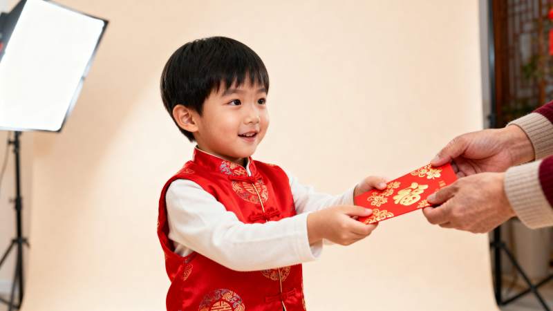 小孩收红包图片