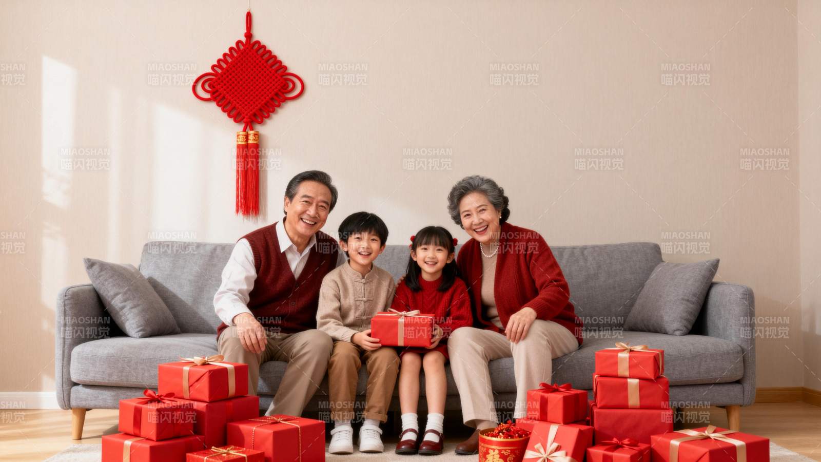 全家福迎新春图片