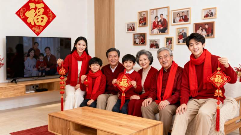 全家福迎新春图片