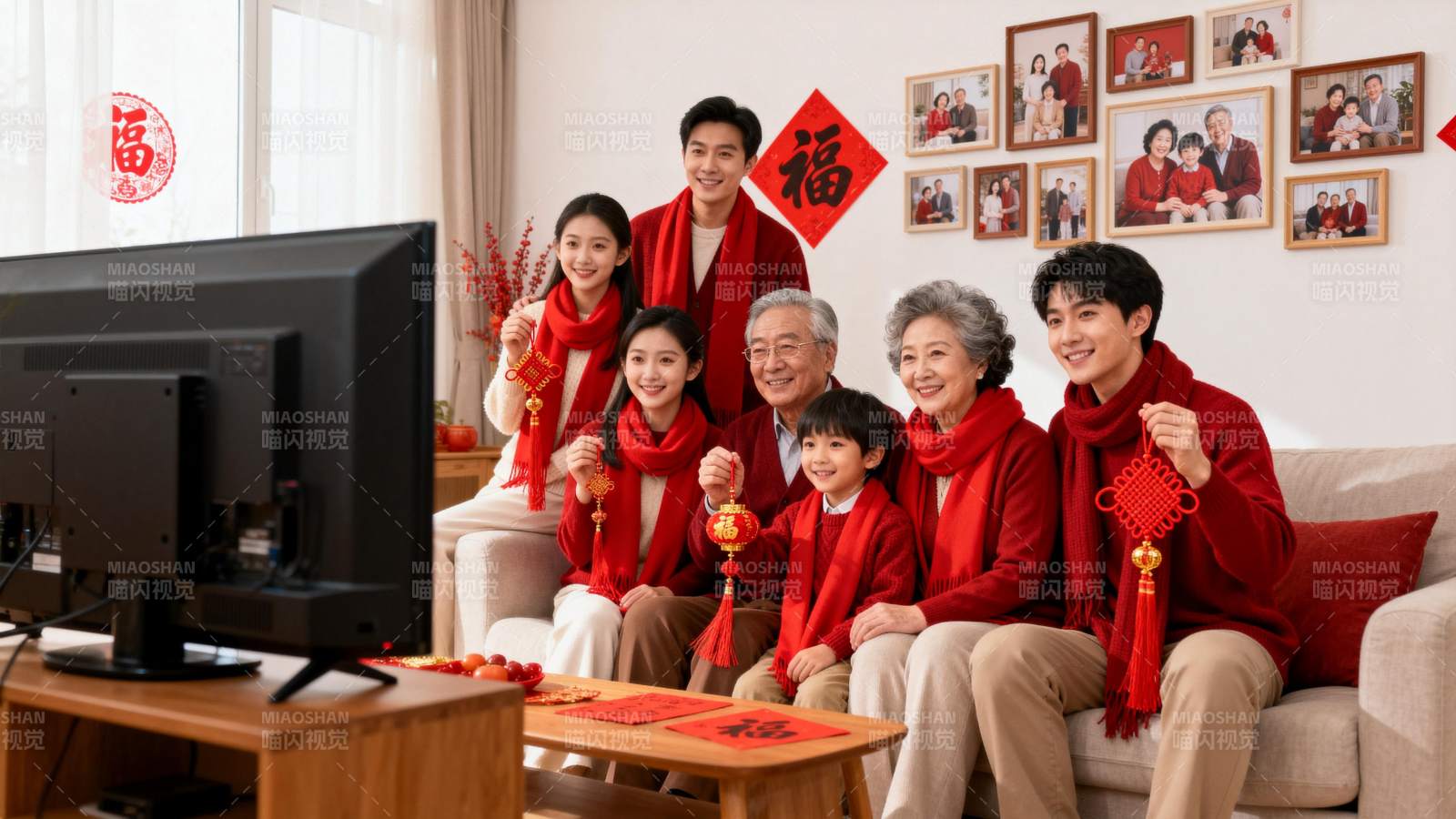 全家福迎新春图片