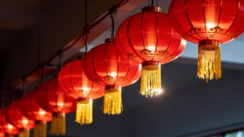 红灯笼高挂图片