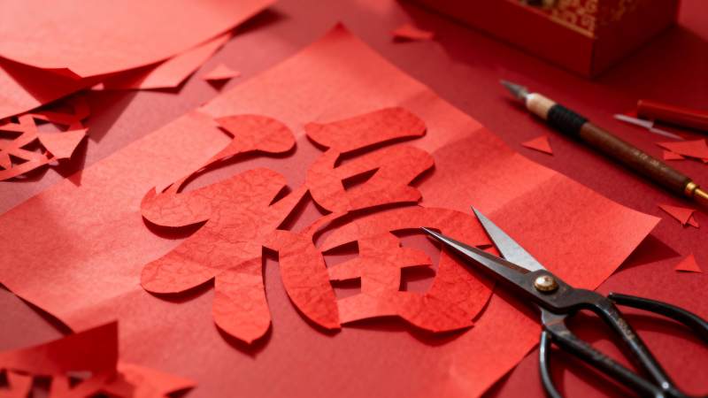 剪纸福字迎新春图片