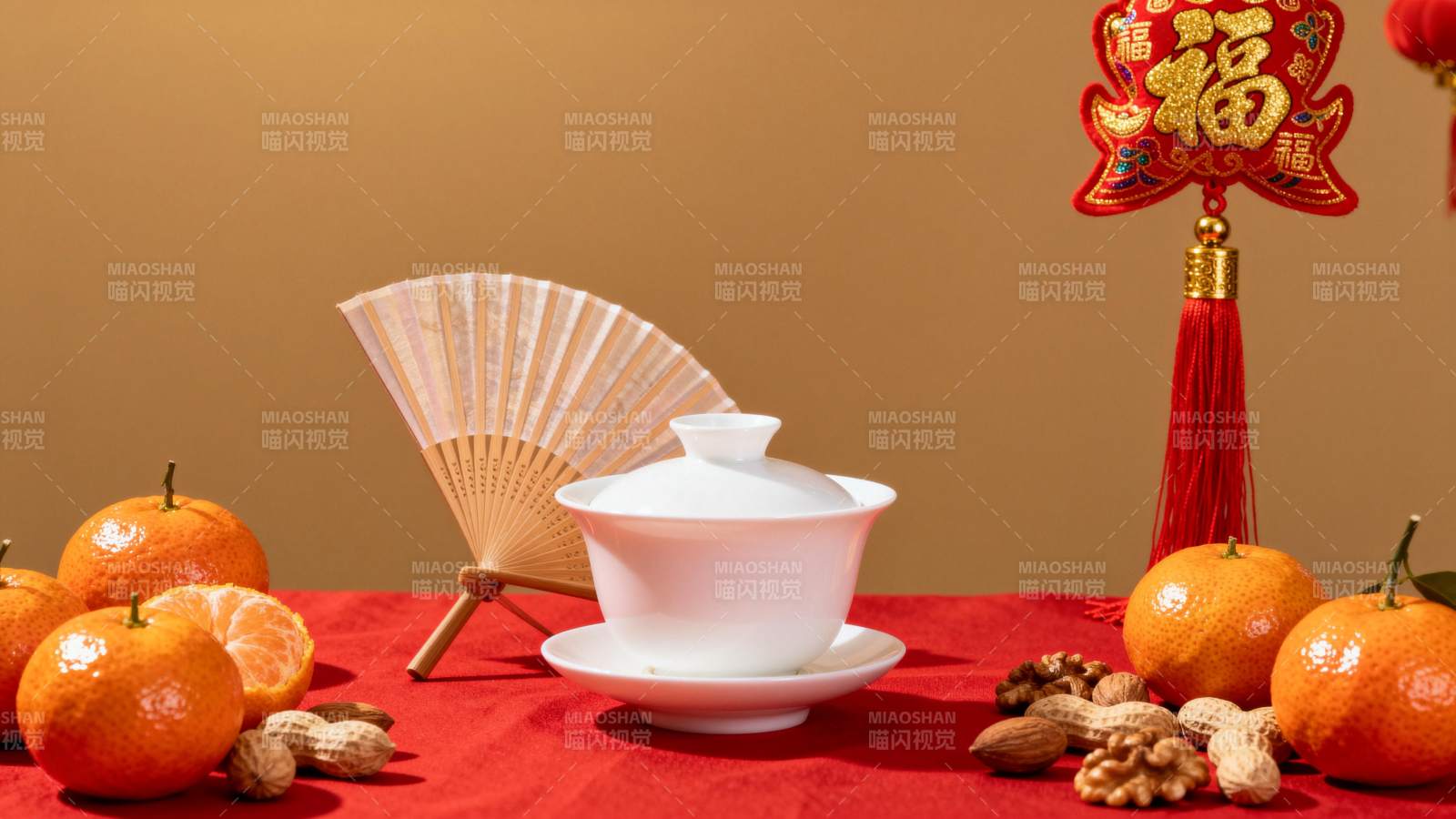 新春茶果迎福年图片