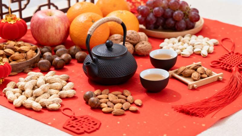 年货茶点摆盘图片