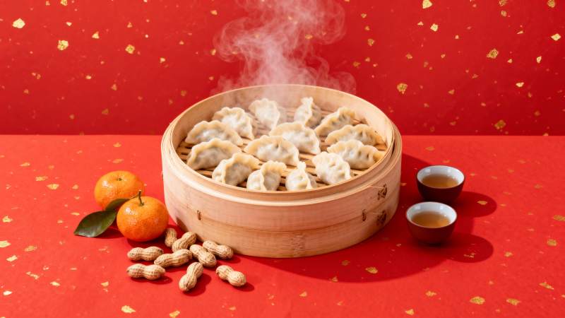 蒸饺飘香迎新春图片