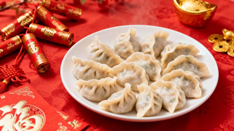 春节饺子喜庆宴图片