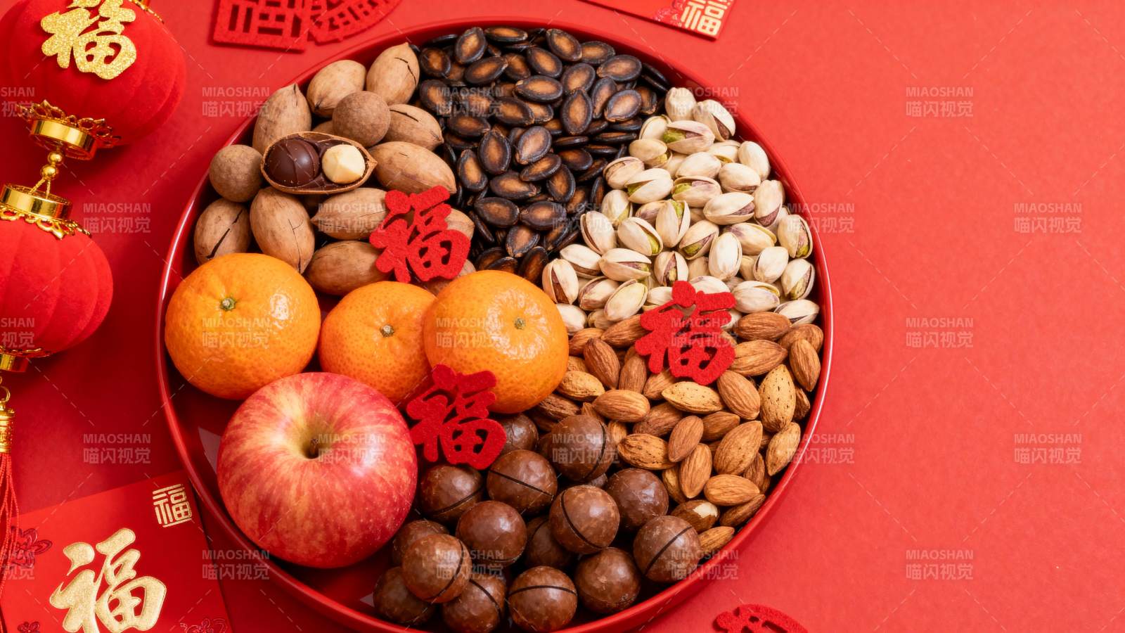 新春吉祥果盘图片