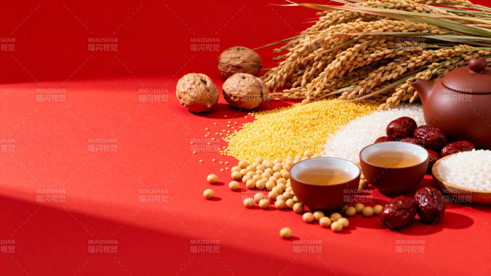 五谷丰登 茶香四溢图片