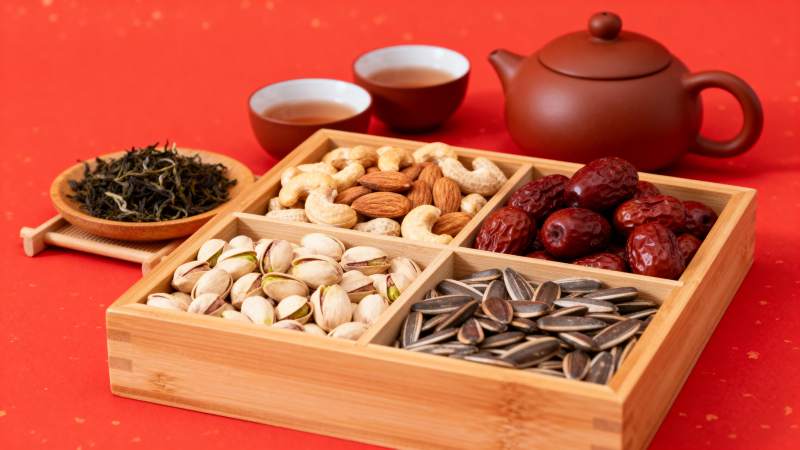 茶点果仁拼盘图片