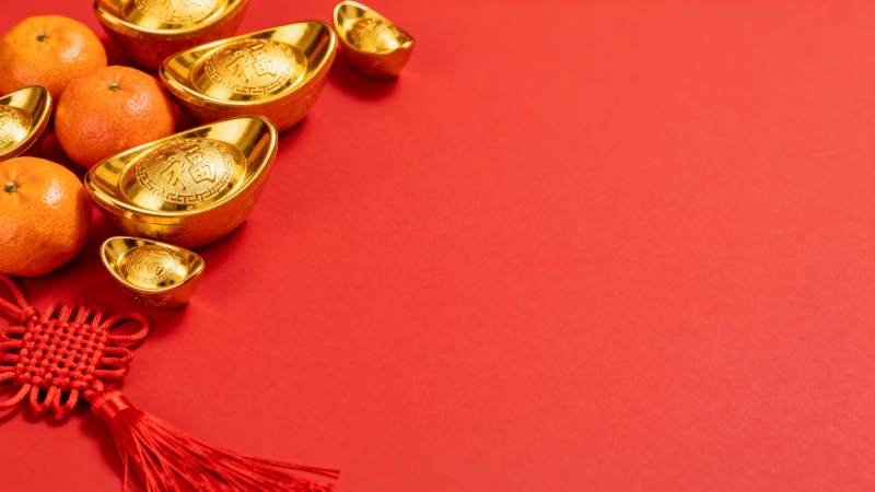 新春金元宝与橙子图片