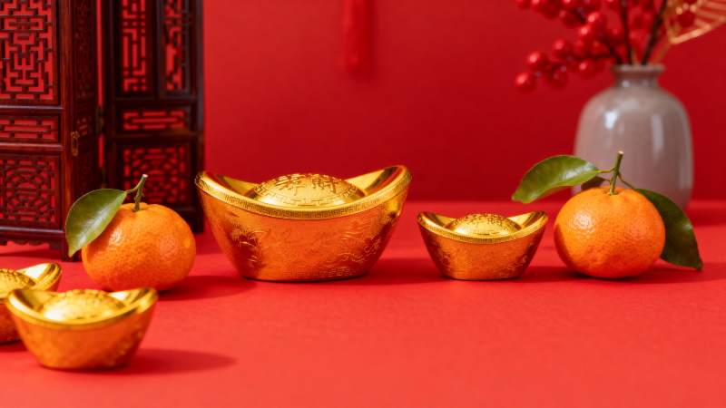 金元宝与柑橘迎新春图片